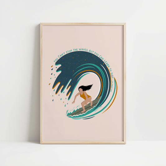 Learn to Surf - Art Print