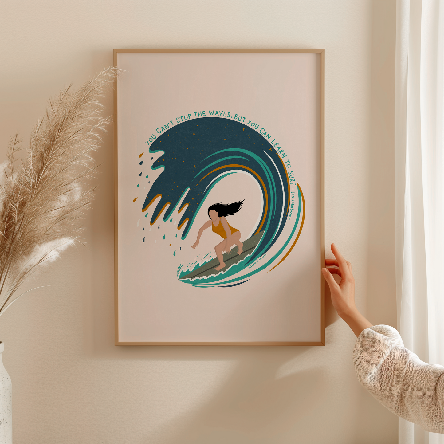 Learn to Surf - Art Print