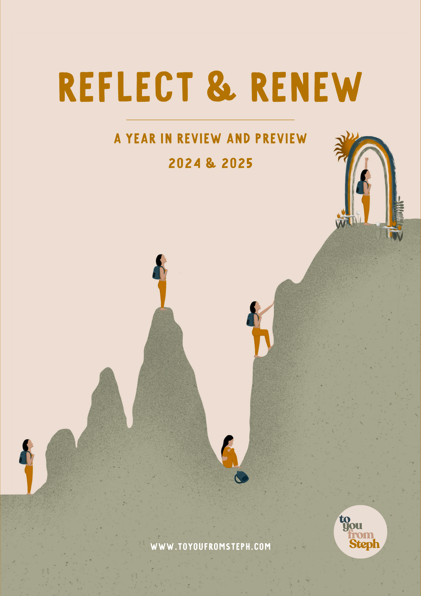 DIGITAL Reflect & Renew: 2024 & 2025 Self-Reflection & Goal Setting Workbook | Including Help Guide