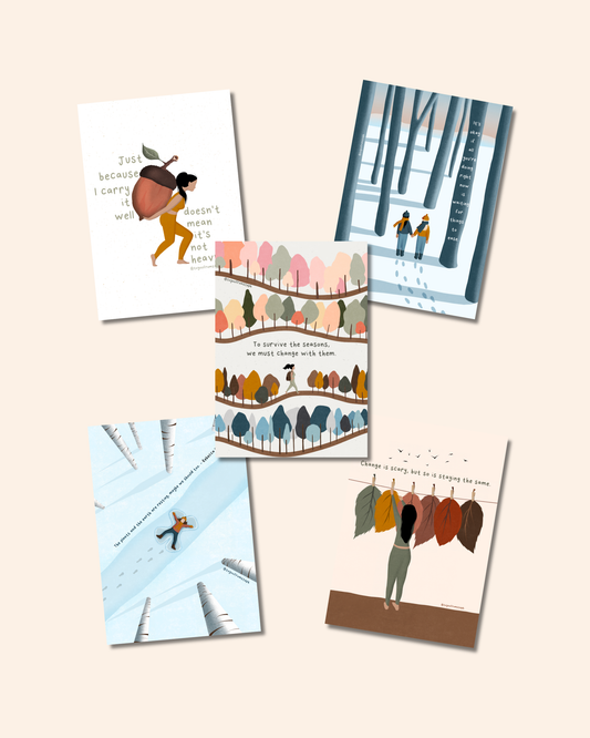 Seasons | Pack of 5 Postcards | A6