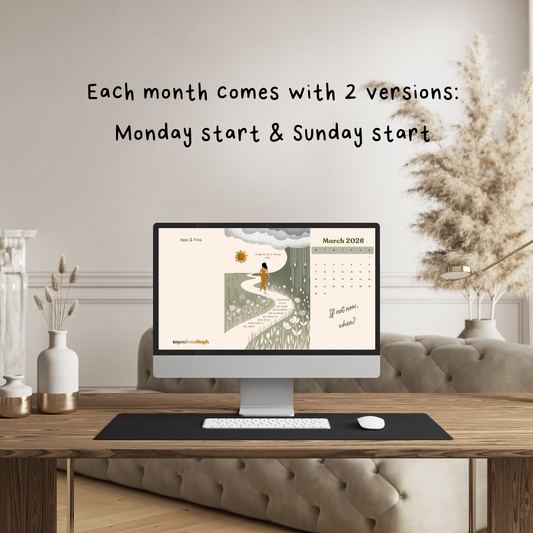 2026 Desktop Wallpaper Bundle | Pack of 24 | Monday + Sunday Start
