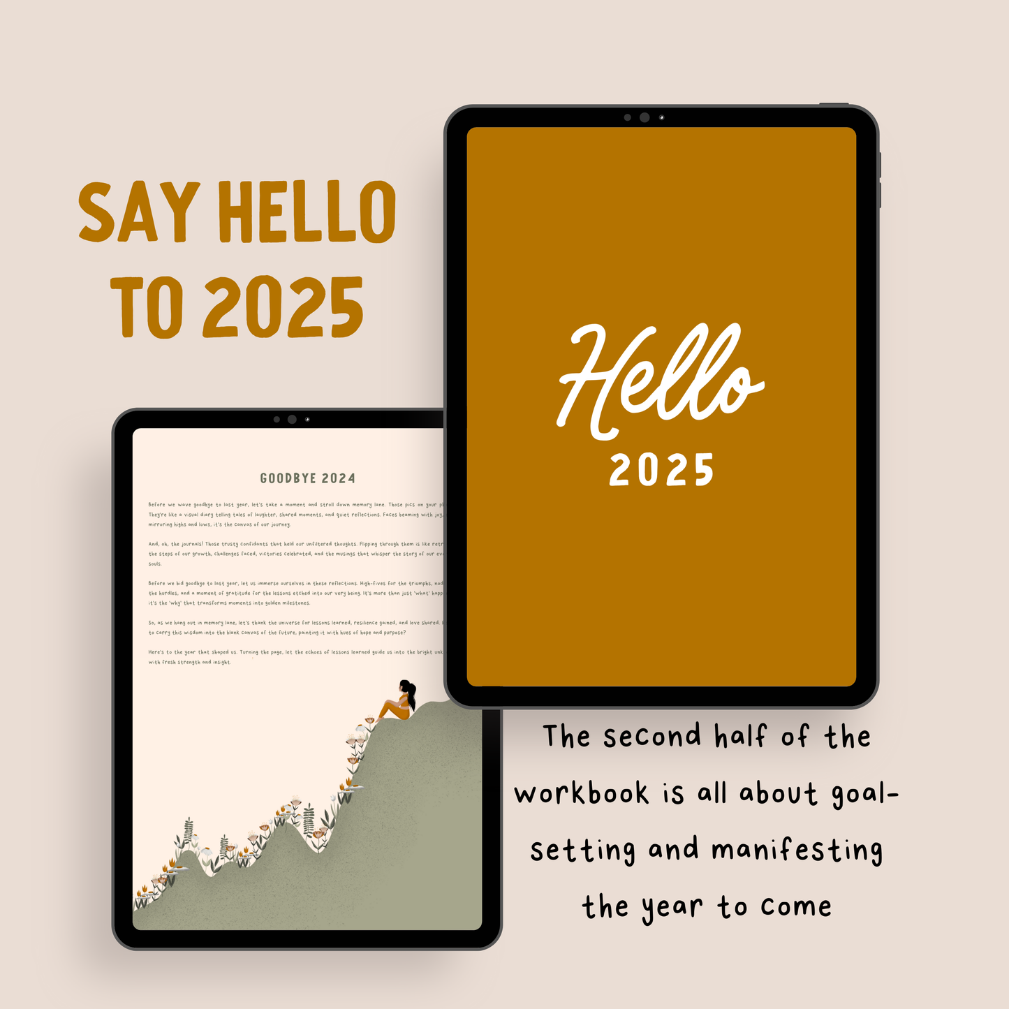 DIGITAL Reflect and Renew: 2024 and 2025 Self-Reflection & Goal Setting Workbook | Including Help Guide