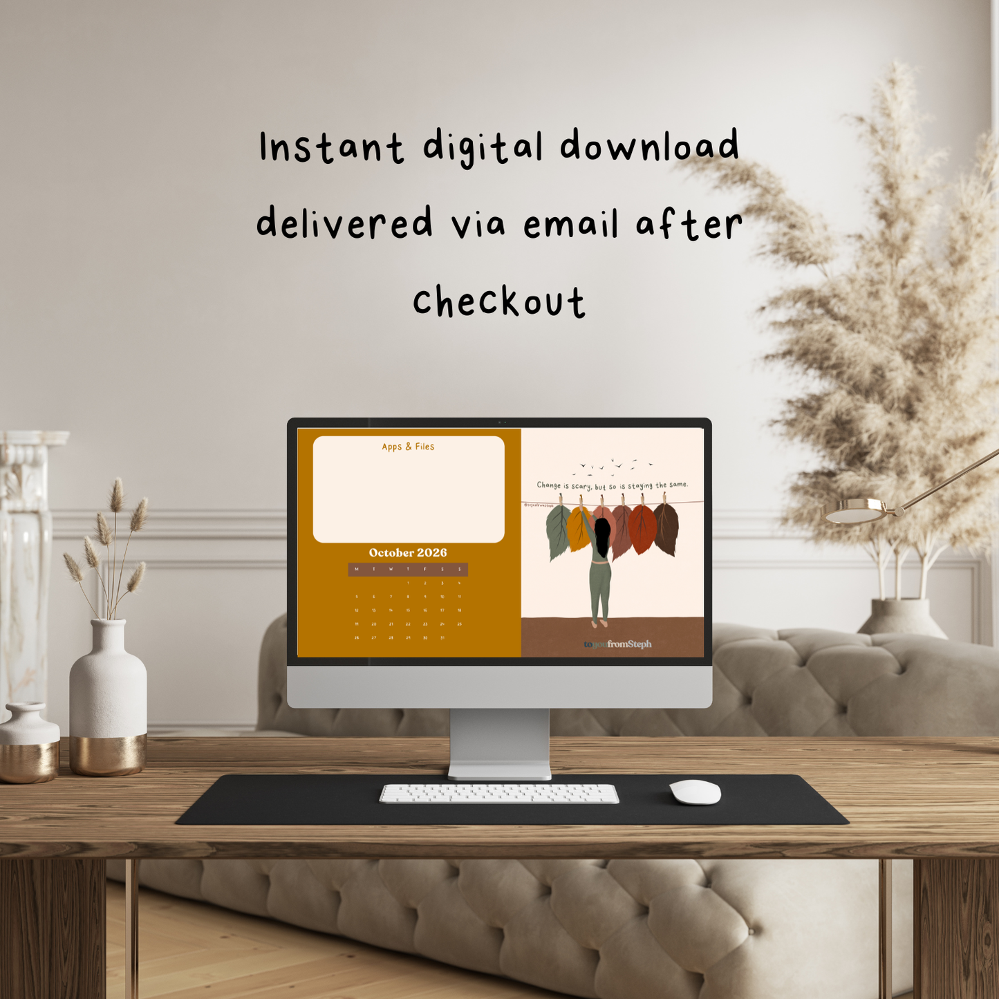 2026 Desktop Wallpaper Bundle | Pack of 24 | Monday + Sunday Start