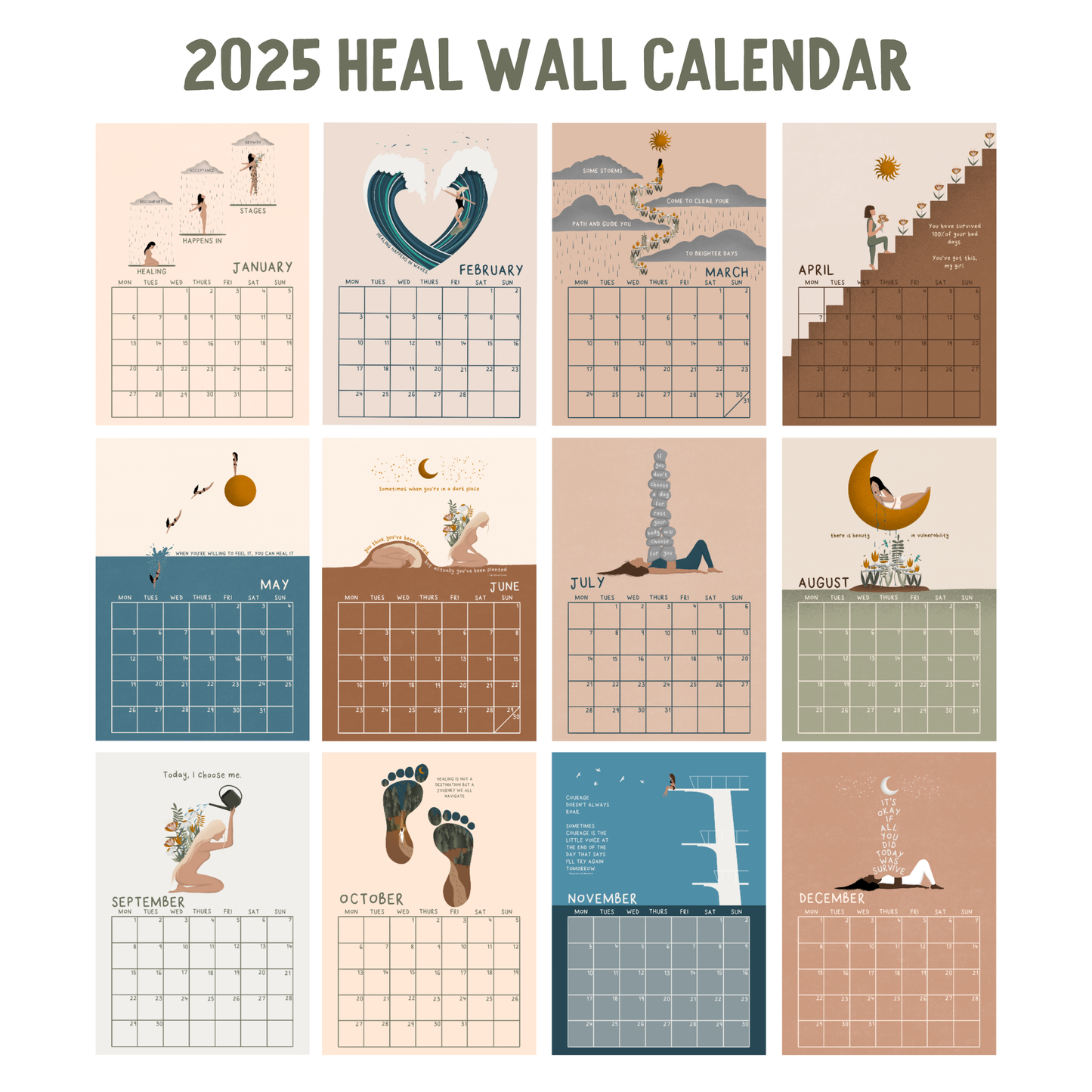 2025 Wall Calendar | HEAL | A4