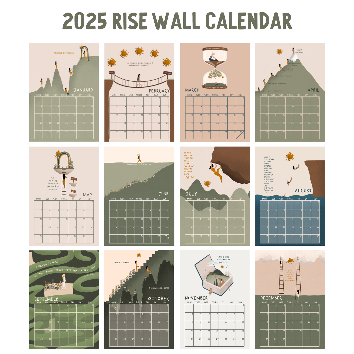 Pre-Order | 2025 Wall Calendar | RISE | A4