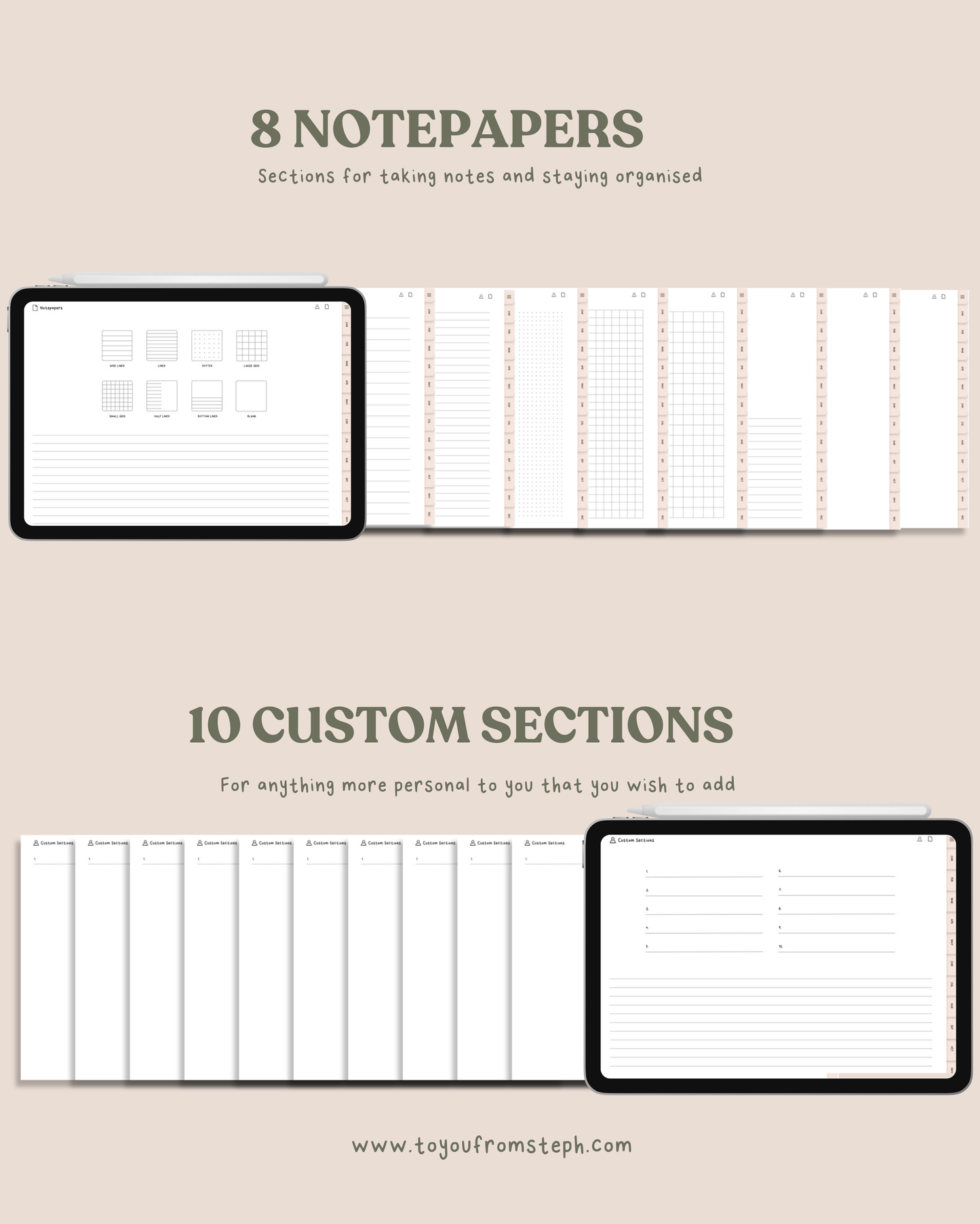 2026 Digital Planner | Hyperlinked Dated Digital Planner | Monday & Sunday Starts