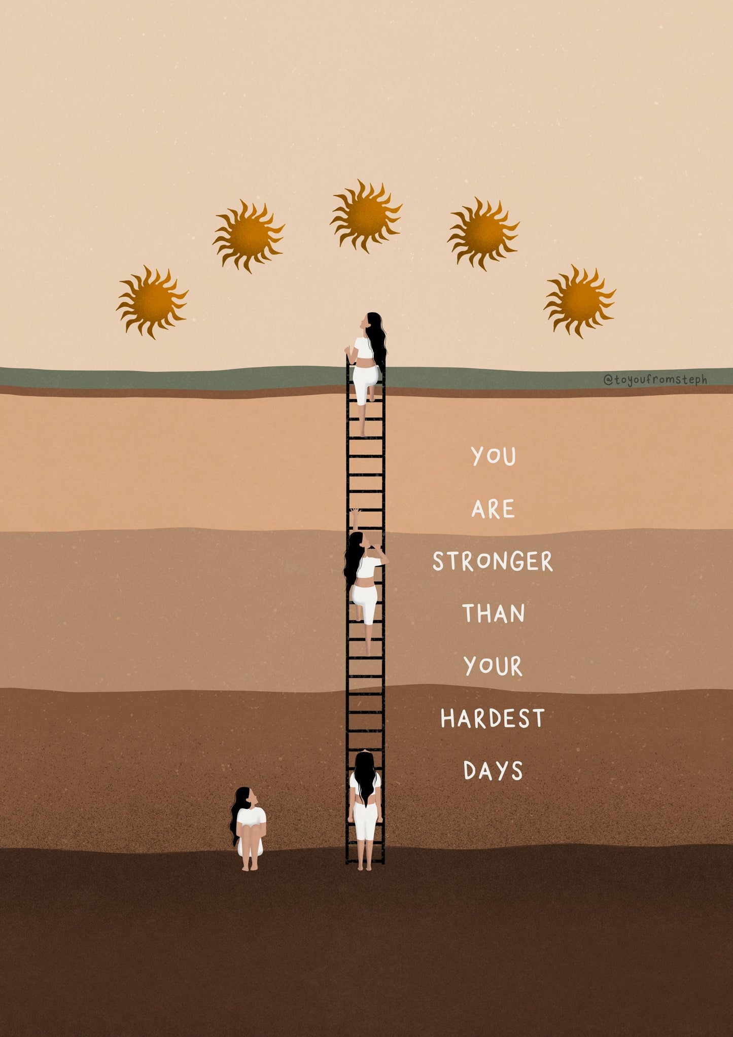 Stronger Than Your Hardest Days - Art Print