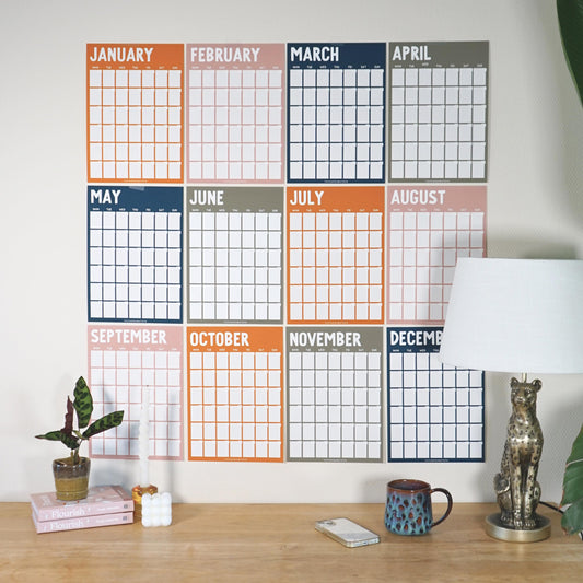 Large Undated Wall Planner | Bold | 12 X A4