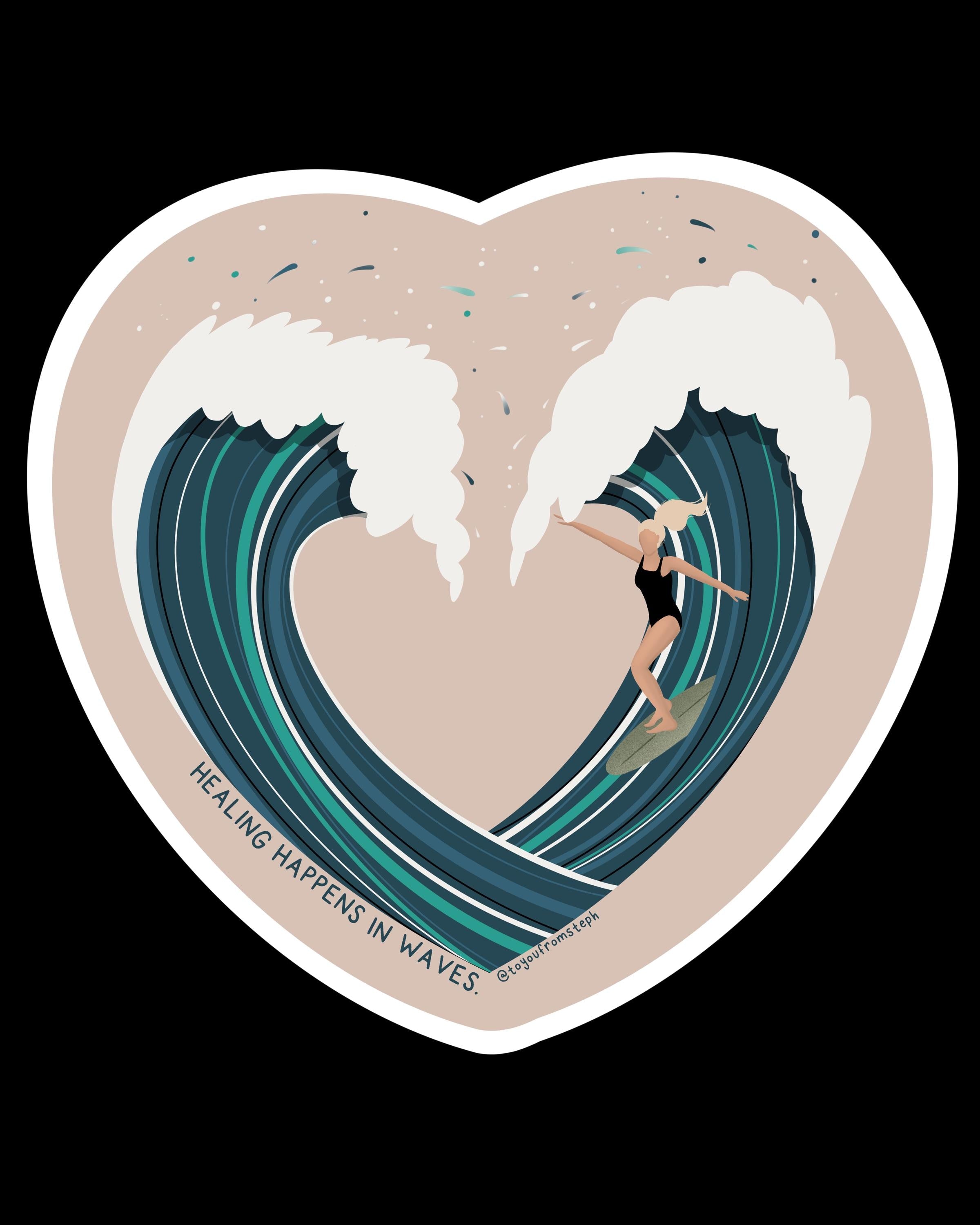 3 Wave Sticker Waves - Sticker – To You From Steph