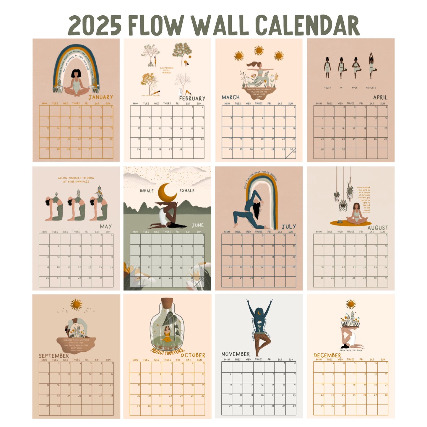 2025 Wall Calendar | Flow | A4