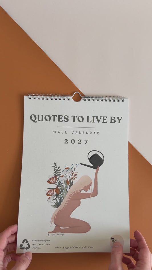 (PRE-ORDER) 2027 Wall Calendar | Quotes to Live By | A4
